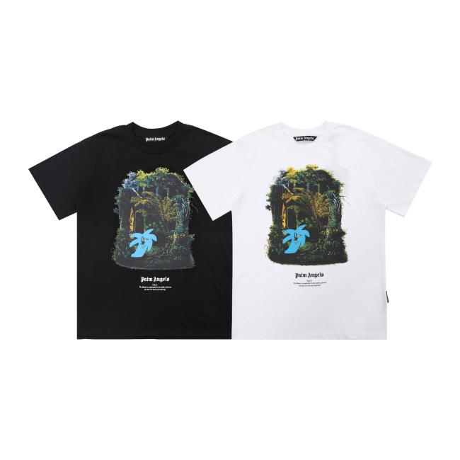 PALM ANGELS HUNTING IN THE FOREST COTTON JERSEY T-SHIRT