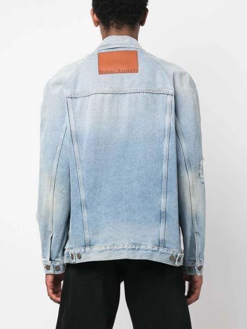 Palm Angels Light Wash Sunset Loose Denim Jacket