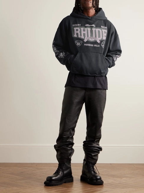 RHUDE 4x4 Logo-Print Cotton-Jersey Hoodie