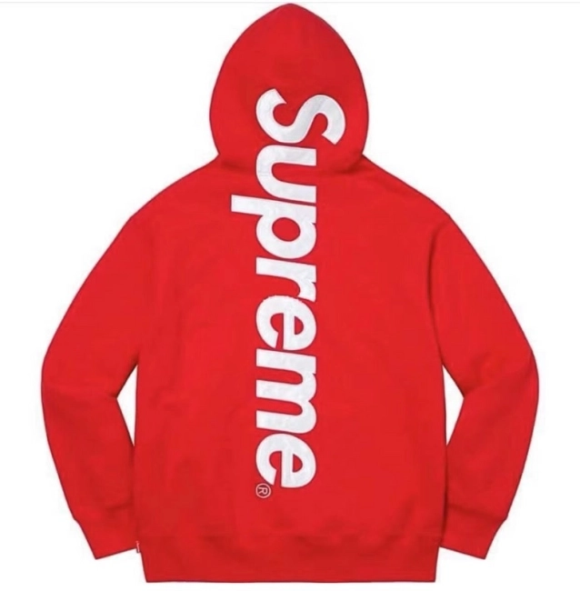 Supreme Satin Appliqué Hooded Sweatshirt