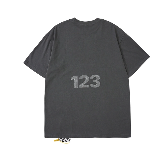 RRR123 Subculture Mask Letter Print Short Sleeve T-shirt