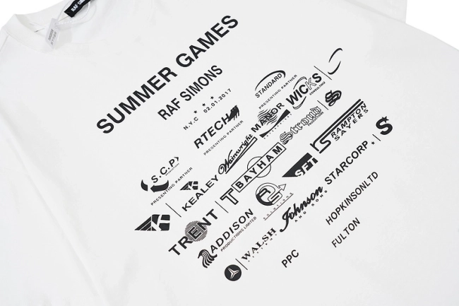 Raf Simons Collaborative Logo Letter Print Short Sleeve T-shirt