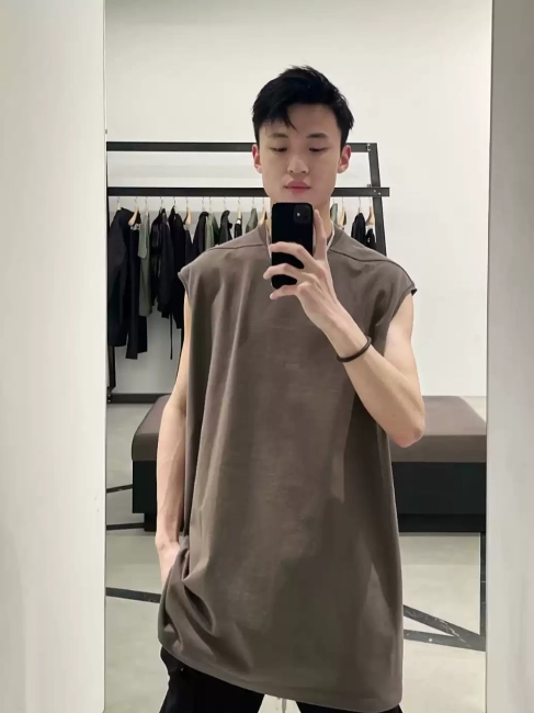 Rick Owens versatile small neckline vest sleeveless shoulder T-shirt