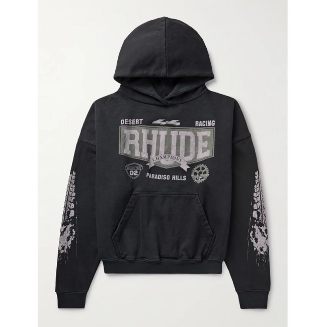 RHUDE 4x4 Logo-Print Cotton-Jersey Hoodie