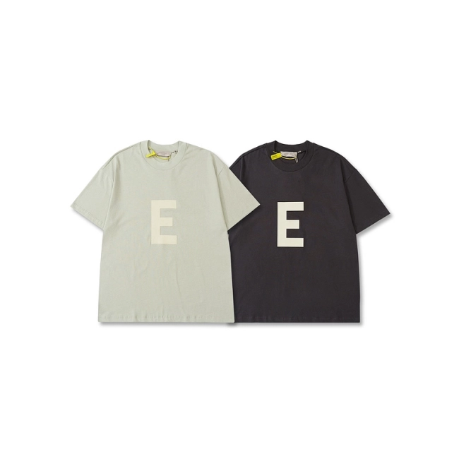 Fear of God BIG E 3D Flocking Print Short Sleeve T-Shirt