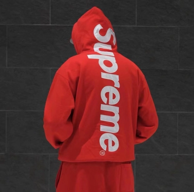 Supreme Satin Appliqué Hooded Sweatshirt