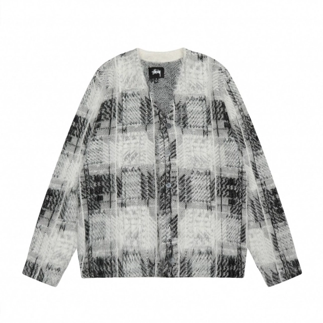 Stüssy Plaid V-neck Button Classic Cardigan