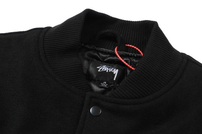 Stüssy Logo Embroidered Wool Jacket