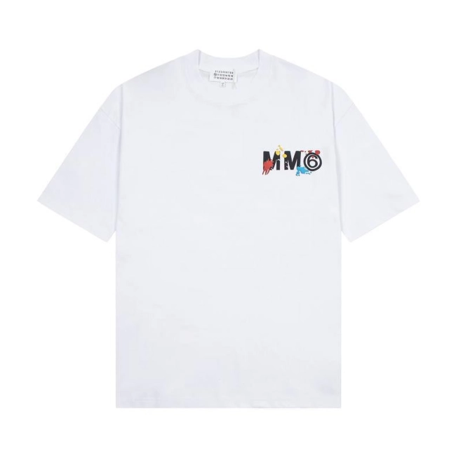 MM6 Margiela T-Shirt Crew Neck Digital Graphic Hipster Loose T-Shirt