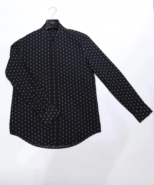 Collarless Long Sleeve Shirt