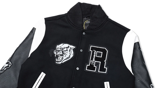 REPRESENT Wool Leather Sleeve Embroidery Baseball Jacket