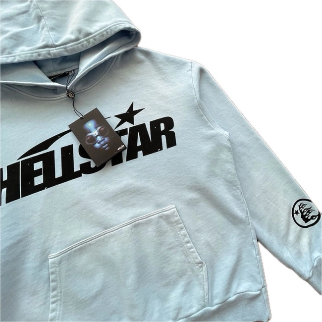 HELLSTAR Fire Sky Blue Hoodie