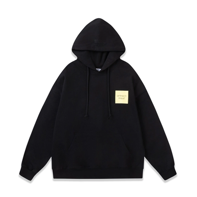 Vetements Hoodie Sticky Note Print Simple Fleece Hoodie