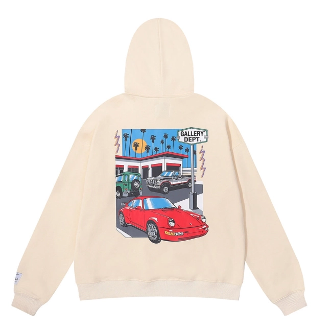 Gallery Dept Car Printing Cotton Terry Hoodie Sweatshirt Pullover