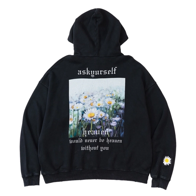 ASKYURSELF Daisy Print Fleece Hoodie