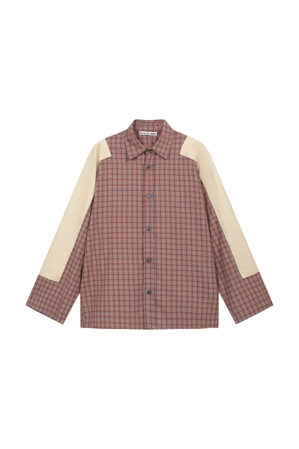 Acne Studios Flannel Plaid Patchwork Shirt