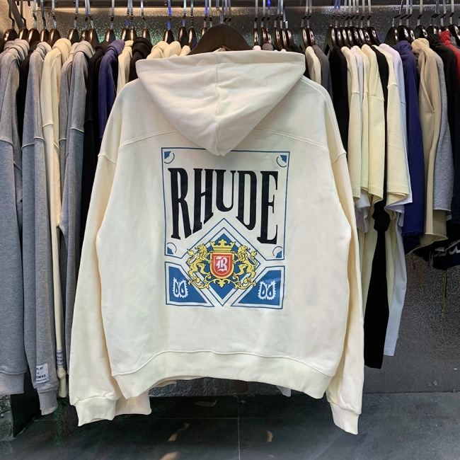 RHUDE Crown Print wool circle hoodie