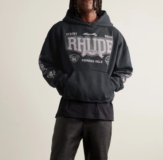 RHUDE 4x4 Logo-Print Cotton-Jersey Hoodie