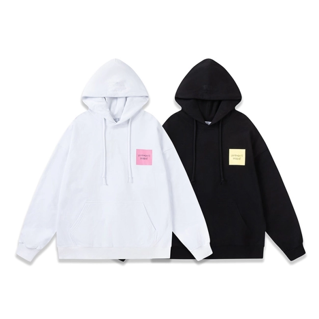 Vetements Hoodie Sticky Note Print Simple Fleece Hoodie