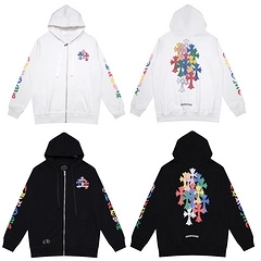 Chrome Hearts Multi Color Cross Cemetery Zip Up Hoodie