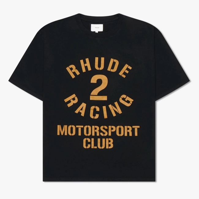 RHUDE Racing Club Slogan Letters Logo T-Shirt