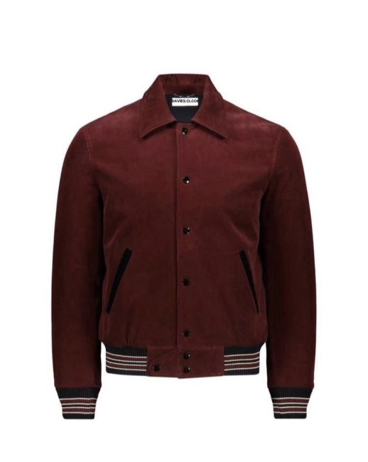 dvsclk Customized wine red corduroy varsity flight jacket baseball jacket cotton slp style