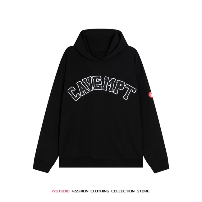 LIFE CAVEMPT patch embroidered LOGO slogan versatile hoodie