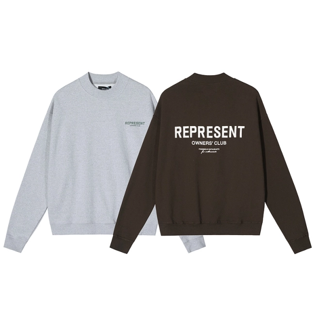 REPRESENT Minimalist Logo Print Crewneck Sweatshirt