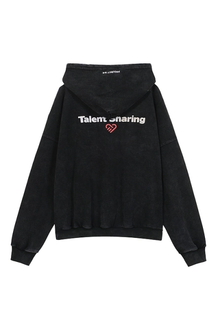 Grailz /PROJECT Slogan Logo Print Oversized Hoodie