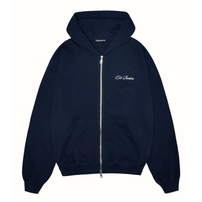 Cole Buxton Minimalist Logo Embroidered Double Zipper Hoodie