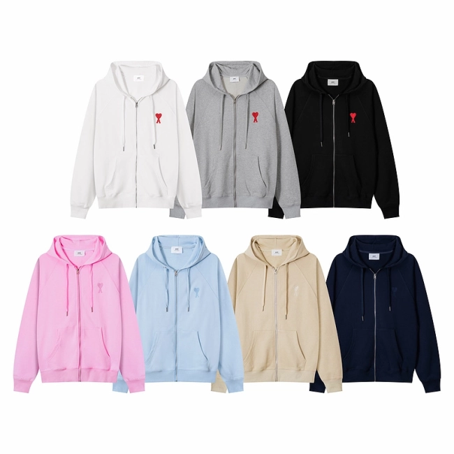 Ami Alexandre Mattiussi Logo Zip Hoodie