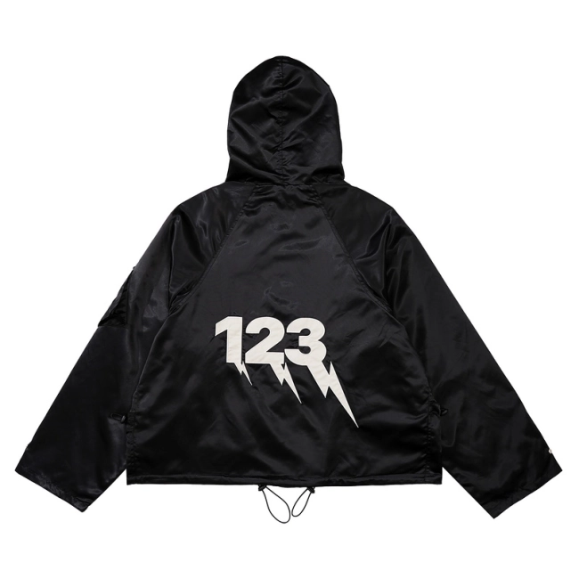 RRR123 Logo Letter Lightning Print Cotton Jacket