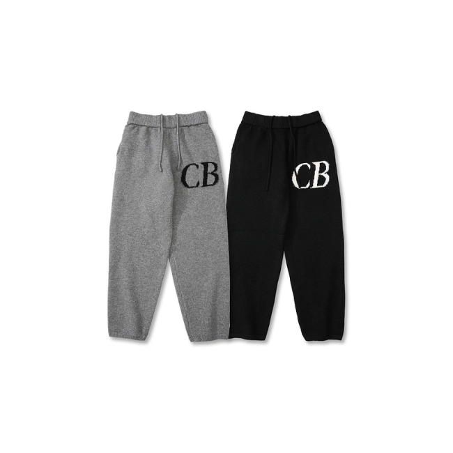 Cole Buxton Niche Minimalist Logo Jacquard Loose Knit Pants