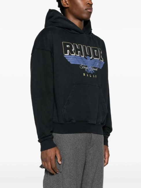 RHUDE Ranch Logo-Print Cotton Hoodie