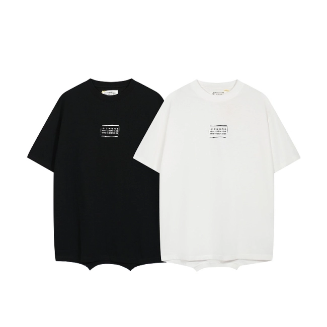 Maison Margiela Asymmetrical Hem Logo Print T-shirt