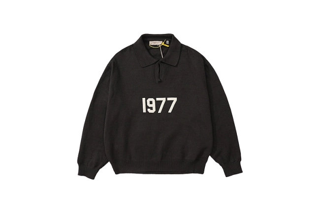 Fear of God 1977 Numeric Flocking Embroidery Polo Knit Sweater