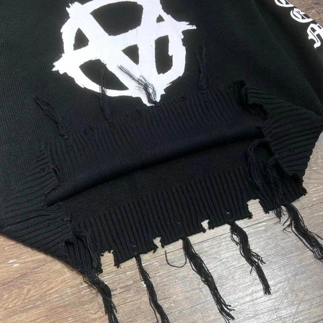 Vetements Destroyed Anarchy Sweater