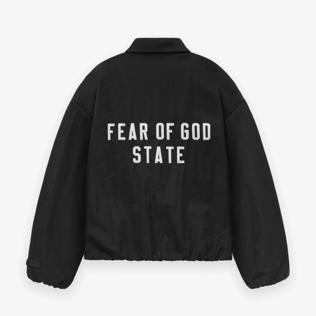 Fear of God Essentials Stand Collar Letter Patch Windbreaker Jacket