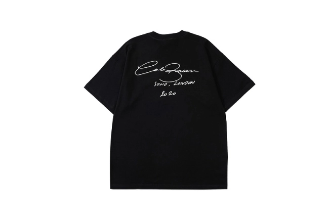 Cole Buxton Minimalist Cursive Slogan Logo Printed Short Sleeve T-shirt