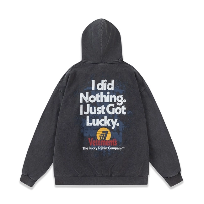 Vetements 777 English Letter Hoodie