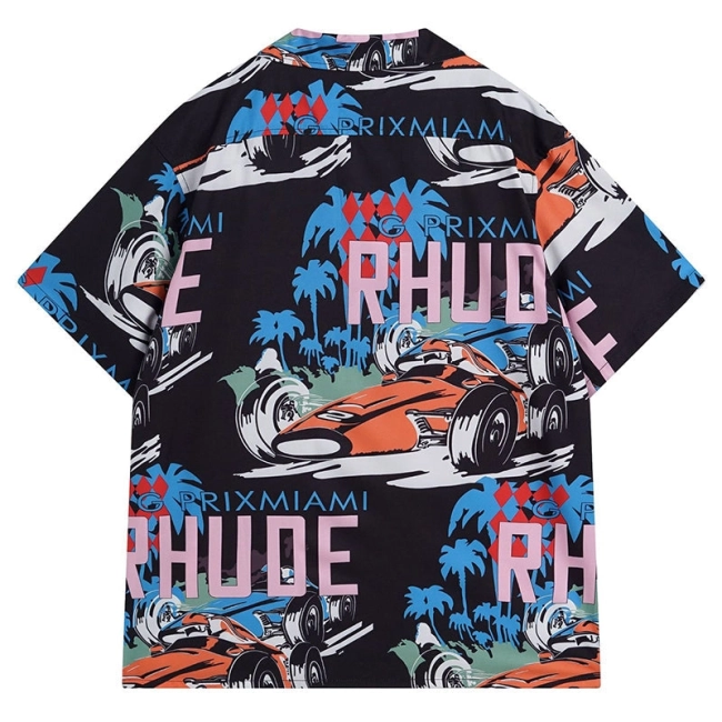 RHUDE X WEBSTER MIAMI RACING LINEN GRAND PRIX BUTTON UP