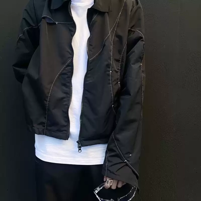 Post Archive Faction  3.0 JACKET CLEANFIT black open line deconstruction pioneer