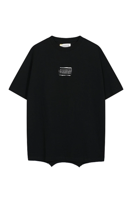 Maison Margiela Asymmetrical Hem Logo Print T-shirt