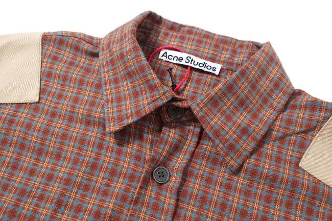 Acne Studios Flannel Plaid Patchwork Shirt