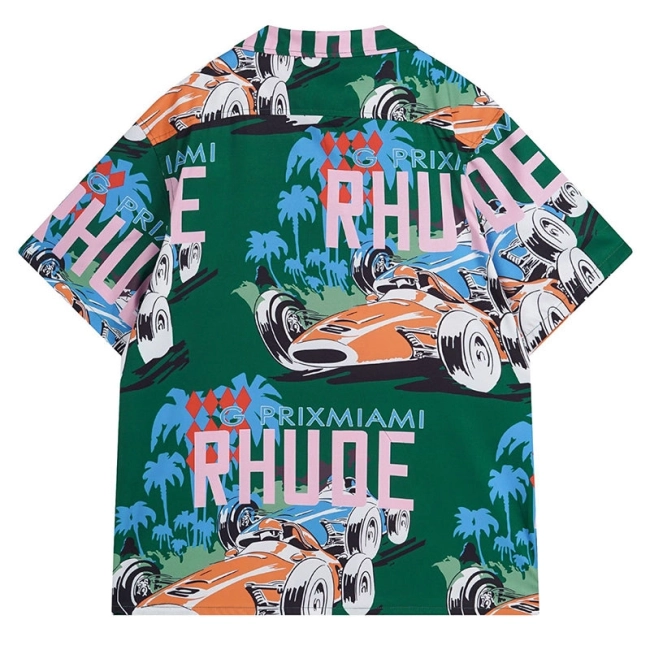 RHUDE X WEBSTER MIAMI RACING LINEN GRAND PRIX BUTTON UP