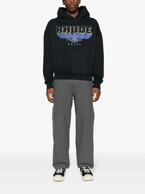 RHUDE Ranch Logo-Print Cotton Hoodie