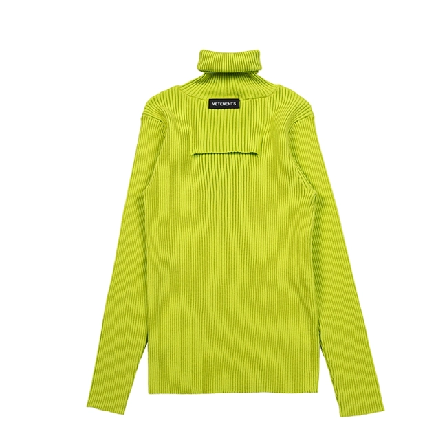 VETEMENTS High Street Neon Green Turtleneck Sweater