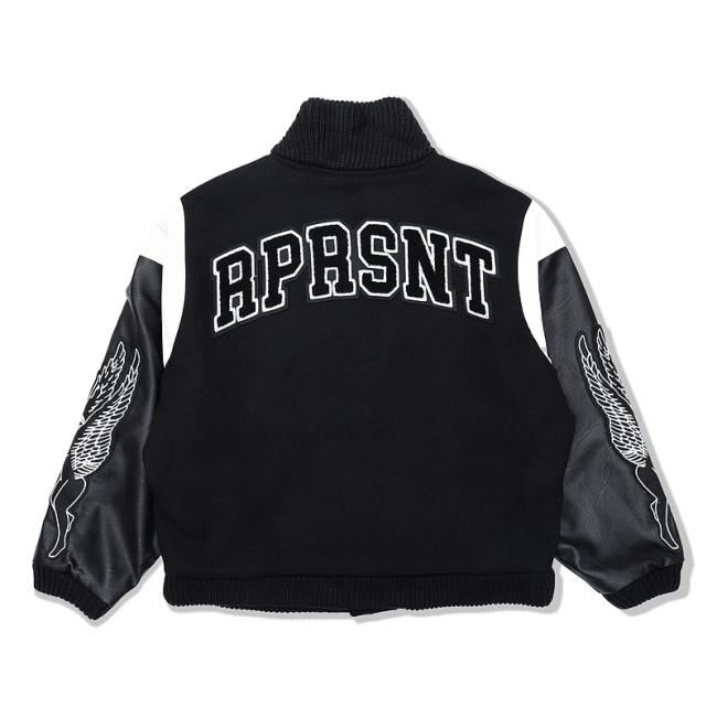 REPRESENT Wool Leather Sleeve Embroidery Baseball Jacket