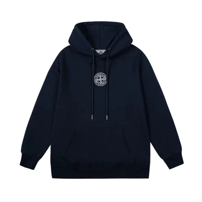 Stone Island Logo Badge Plain hoodie