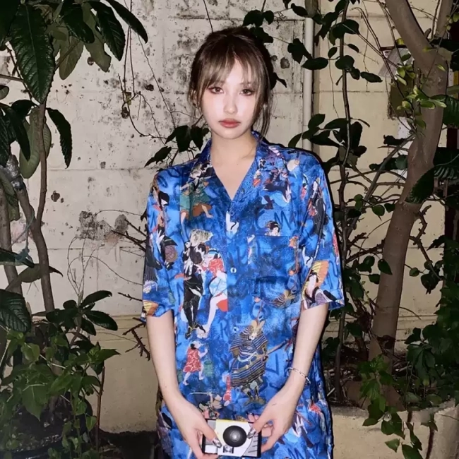 MARTINE ROSE 21SS Dongying geisha print style Hawaiian shirt